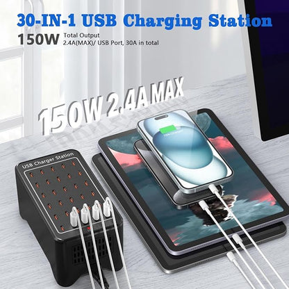 USB C Charger Station 150W, 30 Port USB Charger Block USB Charging Hub - Image 3