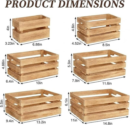 Set of 6 Decorative Wood Crates - Image 2