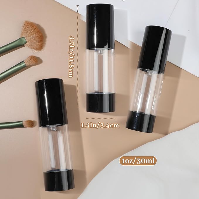 1oz 30ml Airless Pump Bottles, Refillable Leak Proof Travel Pump Bottle - Image 4