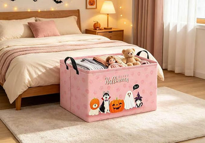 Halloween Basket Cute Baskets for Kids Pumpkin Basket Rectangular Storage Bin - Image 4