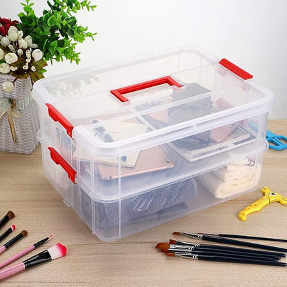 JUXYES 2-Tiers Stack Carry Storage Box - Image 6