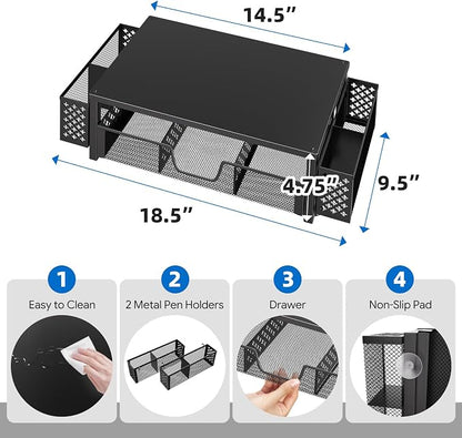 Simple Trending Desk Organizer and Accessories, 2-Tier Computer Monitor Stand - Image 3