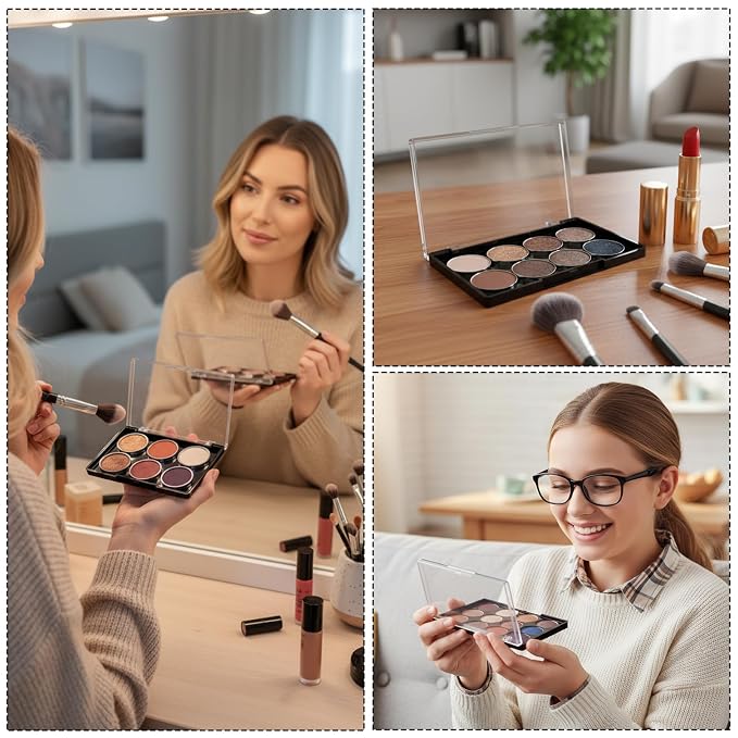 2 Pack Black Base Clear Lid Magnetic Eyeshadow Palette - Image 7
