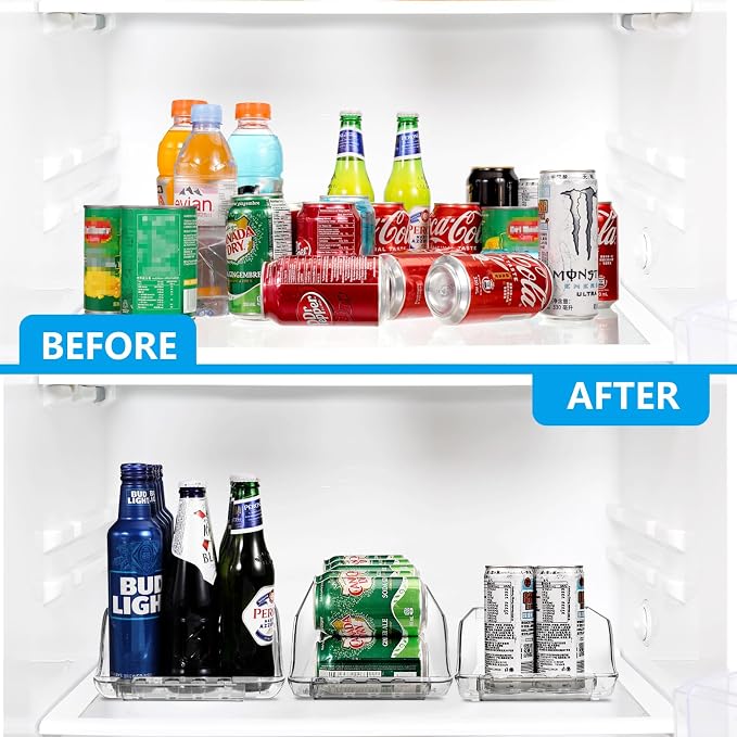 2 Packs Clear Width Adjustable Soda Can Organizer - Image 6