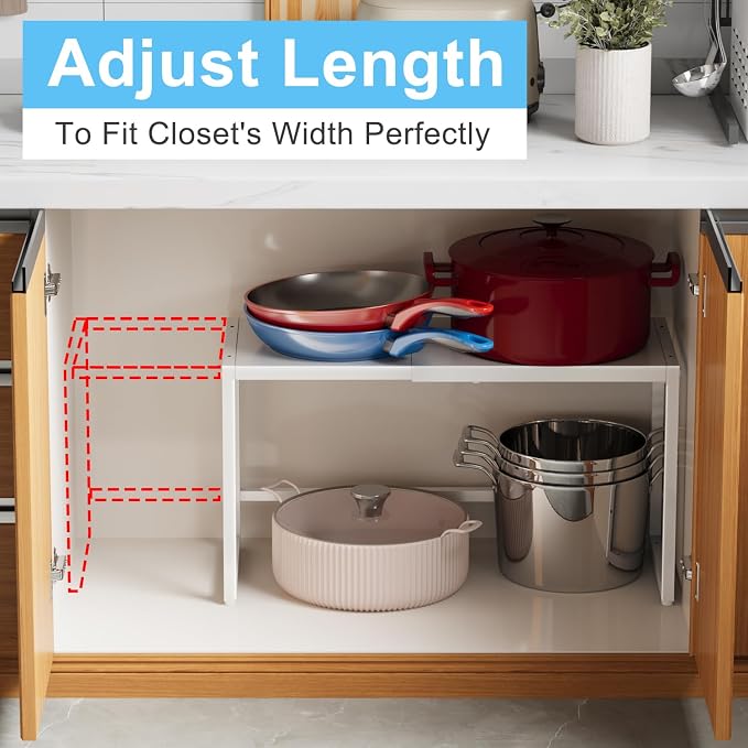 Expandable Kitchen Storage Shelves, 110LBS Heavy Duty Metal Shelving Units and - Image 4
