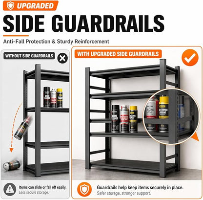 Upgrade 72" H Garage Shelving Unit, 3000LBS Heavy Duty 5-Tier Metal Storage - Image 5