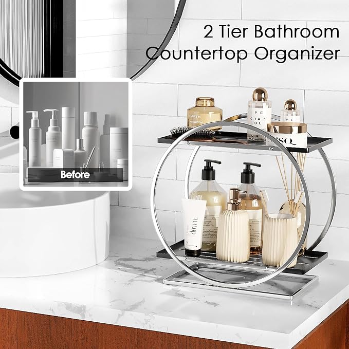 Bathroom Counter Organizer, 2-Tier Bathroom Organizers and Storage, Exquisite - Image 8