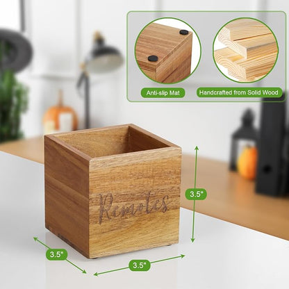 DRASTAR Remote Control Holder, Wood TV Remote Holder, Remote Storage Caddy - Image 3