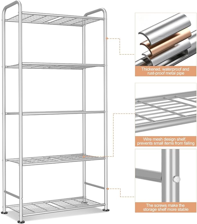 VTRIN Storage Shelves, 5 Tier Garage Shelving - Image 4