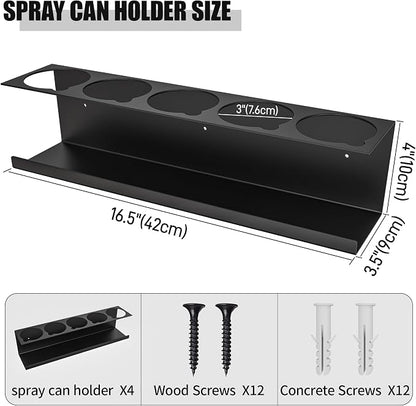 4 Pack Wall-Mounted Spray Bottle Holder, Aerosol Spray Can Holder Storage Rack - Image 2