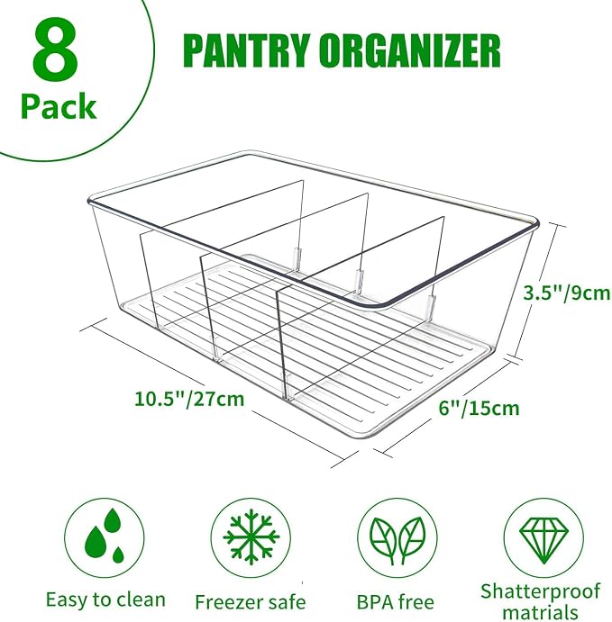 8 Pack Pantry Organizers and Storage, Snack Containers - Image 2