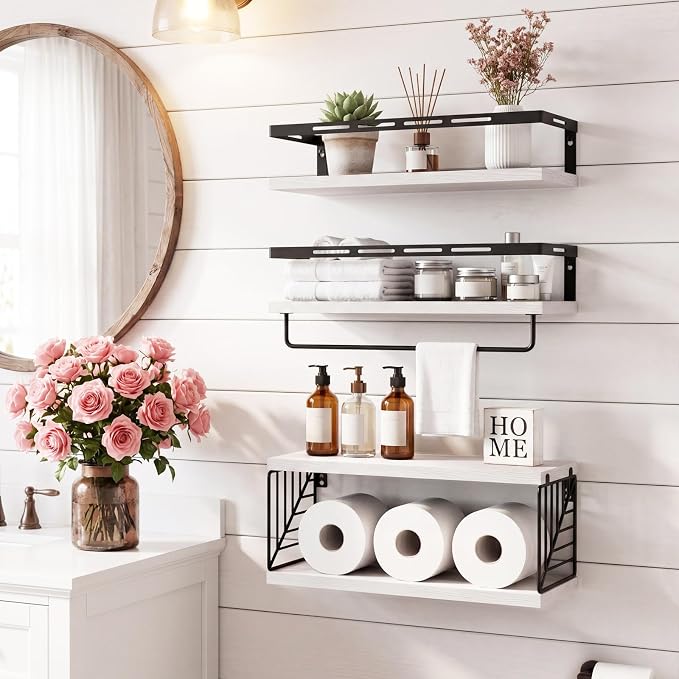 Fixwal Wall Mounted Bathroom Shelves Over Toilet | Wall Shelf - Image 4