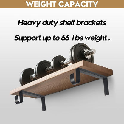 AddGrace Heavy Duty Closet Rod and Shelf Brackets 12 Inch 2 Pack | Black Coating - Image 6