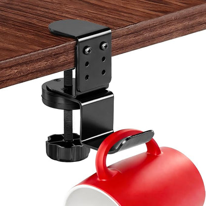 MYITYARD Clamp Mug Hooks Under Desk, Clip On Hook Cup Holder, Desktop Hanging by MYITYARD
