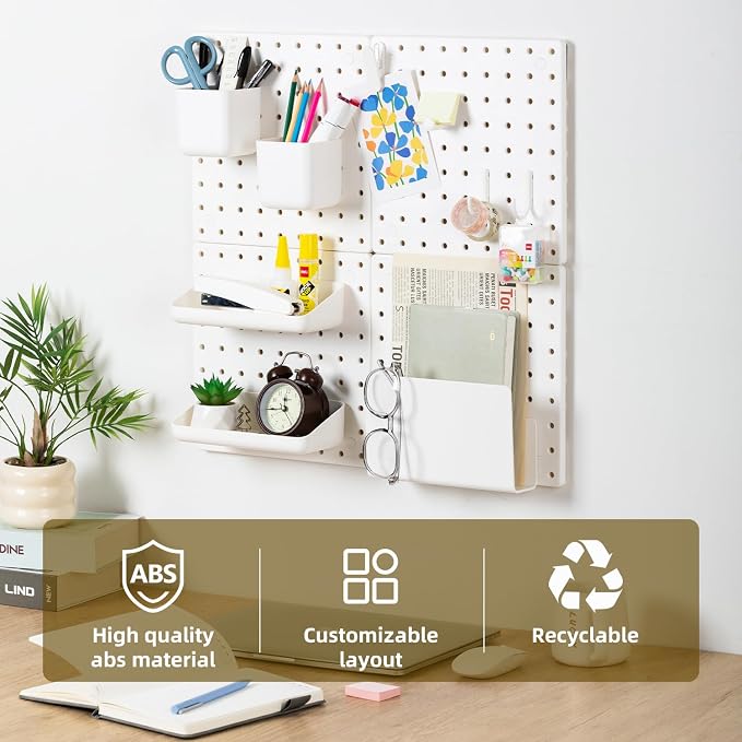 VUSIGN Peg Board Combination Kit, Pegboard Wall Organizer - Image 2
