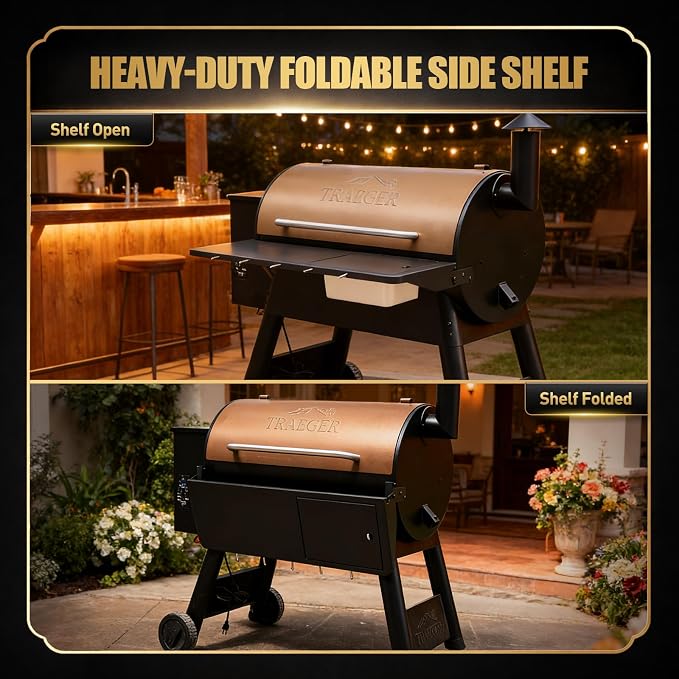 QuliMetal Folding Front Shelf for Traeger Pro 34, Texas Elite 34, Century 885 - Image 4