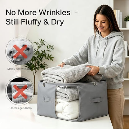Comforter Storage Bag, Large Capacity Blanket Storage Bags 3-Layer Ultra Space - Image 4