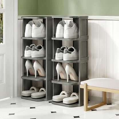 Kitstorack 8-Tier Vertical Plastic Shoe Rack, Freestanding Stackable Shoe - Image 8