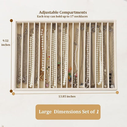 Large Jewelry Organizer for Drawer Insert Velvet Stackable Jewelry Trays for - Image 3