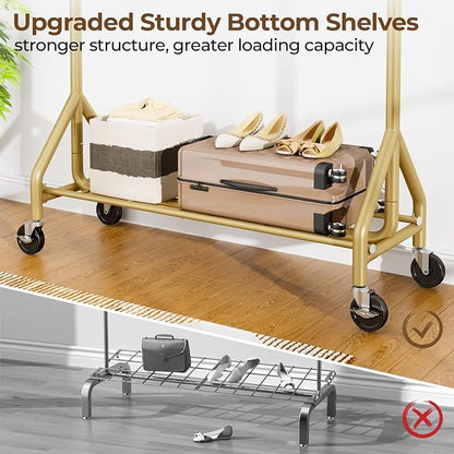 Heavy Duty Clothes Rack Load 450 LBS, Metal Garment Rack, Standing Rolling - Image 5