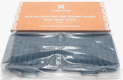 Happitasa Silicone Soap Dish Tray and Sponge Holder - Image 3