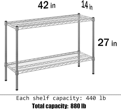 14" Deep x 42" Wide x 27" Height Wire Shelving Kit | 2-Tier | NSF Commercial - Image 3