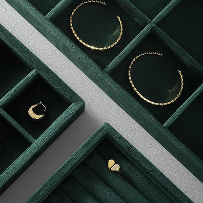 Velvet Stackable Jewelry Display Tray, 24 Grid Earring Ring Storage Tray - Image 7