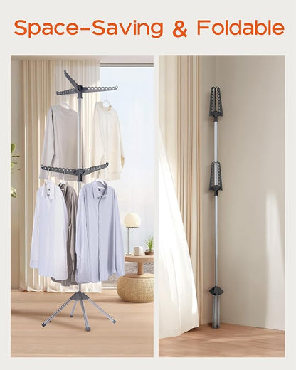 CASAMAYA Clothes Drying Rack Foldable, 74.8 inch 2 Tier Laundry Drying Rack - Image 3