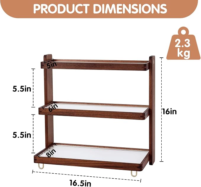 Coffee Mug Holder Wooden Cup Rack, 3-Tier Acrylic Home Coffee Mug Display Rack - Image 4