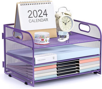 3-Tier Letter Tray Paper Organizer by Home