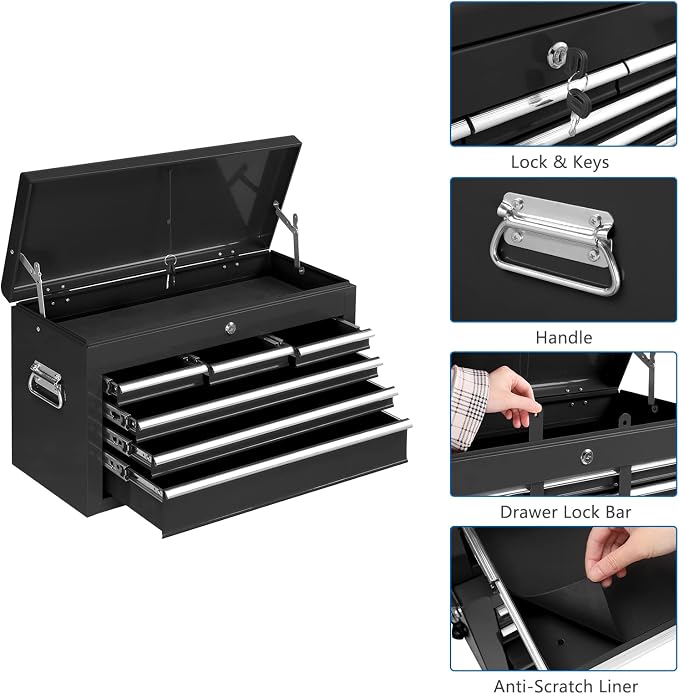 TUFFIOM 8-Drawer Rolling Tool Chest, Tool Storage Cabinet w/Lockable Wheels - Image 4