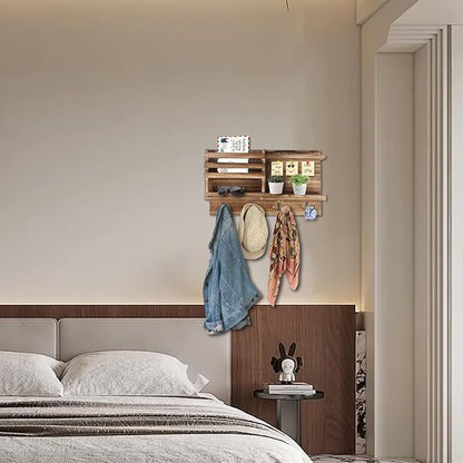 Key Holder Wall Mount, Solid Wood Key and Mail Organizer - Image 6
