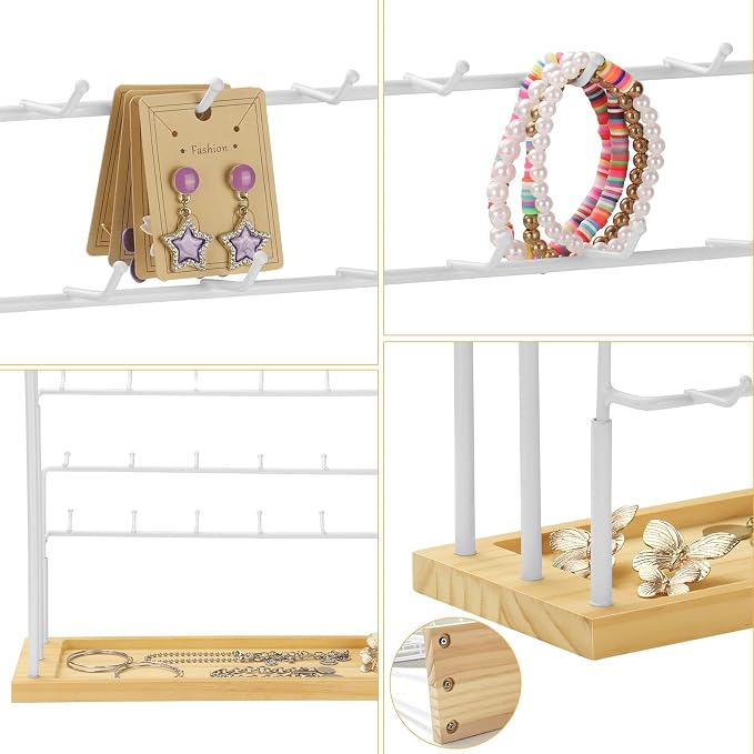 Earring Display for Vendors, 6 Tiers 42 Hooks Jewelry Rack Display Holder Stand - Image 3