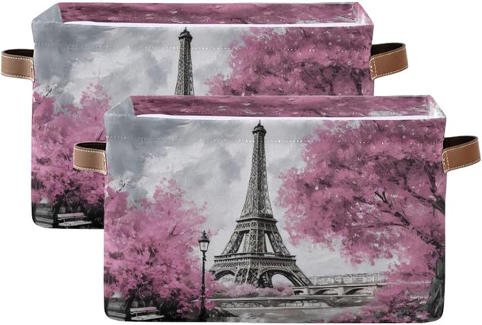 Oil Painting Paris Foldable Storage Basket by LLCxigua