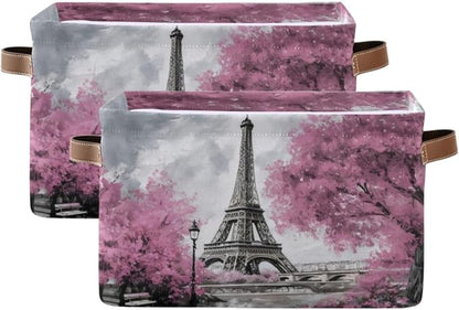 Oil Painting Paris Foldable Storage Basket by LLCxigua