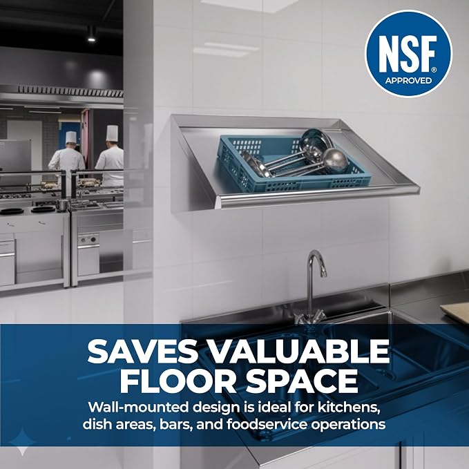 304 Stainless Steel Slanted Wall Rack Shelf - Image 6