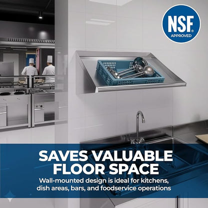 304 Stainless Steel Slanted Wall Rack Shelf - Image 6