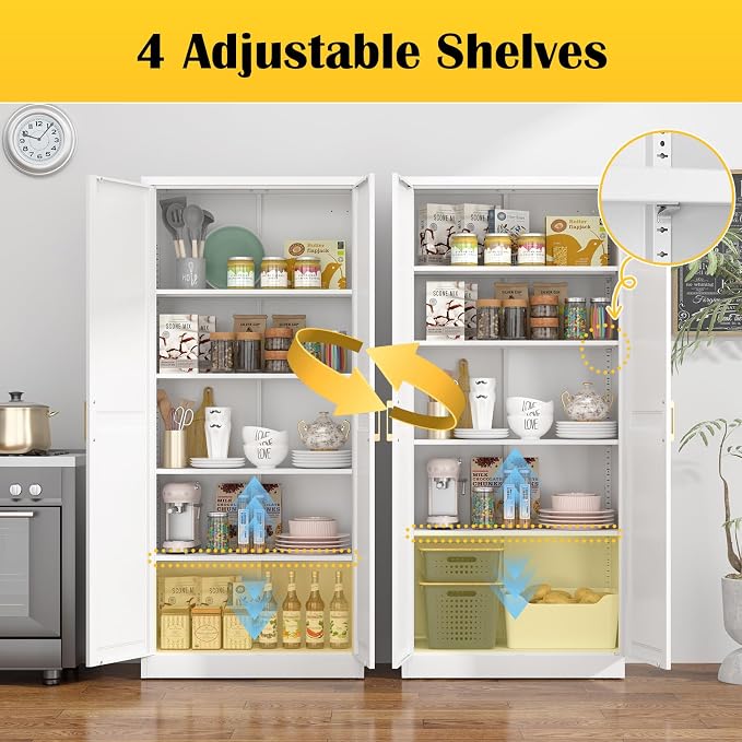 Steeloong 71"Metal Pantry Storage Cabinet - Image 5