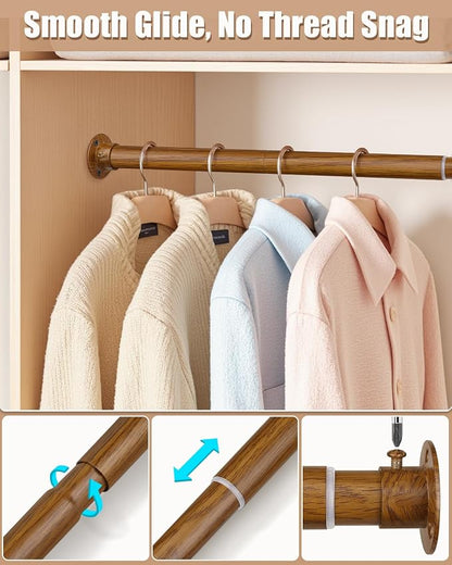 Closet Rods for Hanging Clothes, 17-64 Inch Heavy Duty and Stepless Adjustable - Image 5