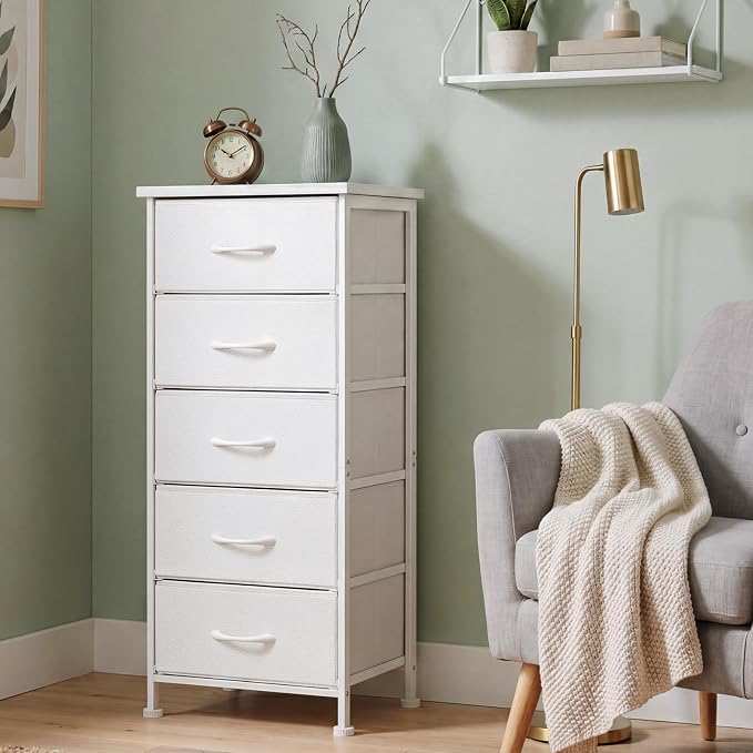 Fixwal White Tall Skinny Dresser - Image 6