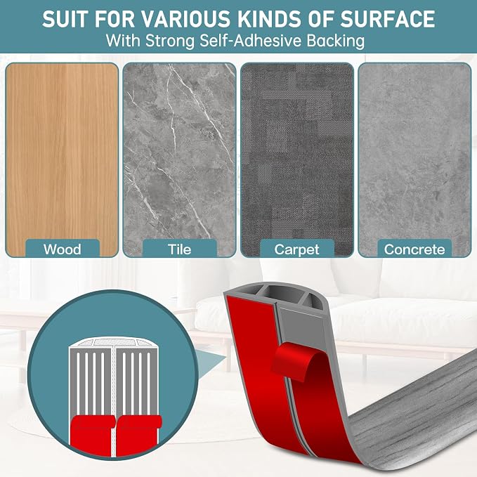 Floor Cord Cover Self Adhesive Cord Hider Floor Extension Cord Covers - Image 4