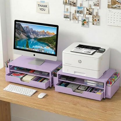 ECOLOVI Desk Organizer and Accessories, 2-Tier Computer Monitor Stand Rise - Image 7