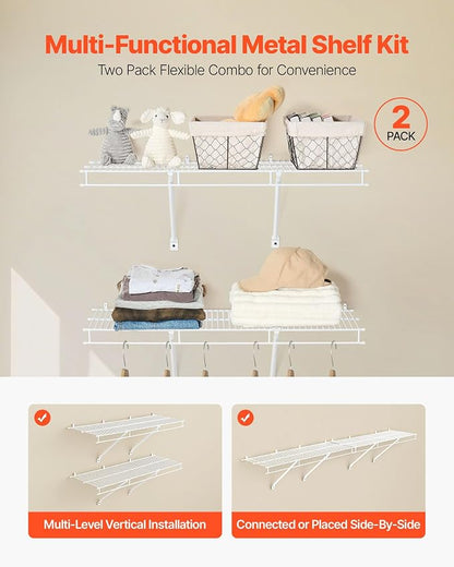 VEVOR Wire Shelf Kit, 3 ft, Wall Mounted Wire Shelves, Heavy-Duty Carbon Steel - Image 4