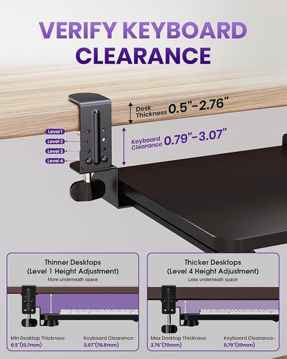 Ergonomic Keyboard Tray Under Desk, Pull Out - Image 7