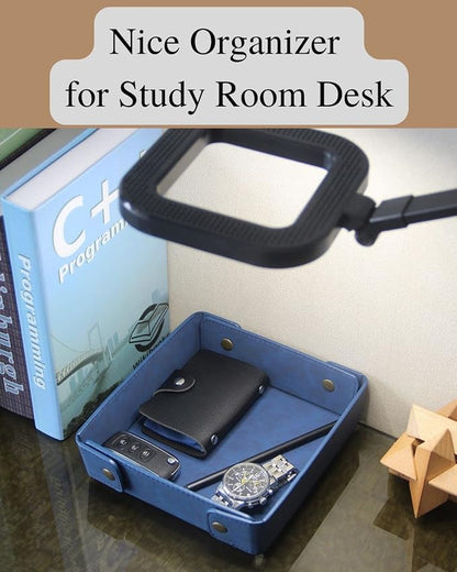 CASIRENA Father's Day Gifts Faux Leather Valet Tray Organizer - Image 9