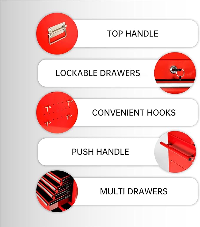 8-Drawer Rolling Tool Chest - Image 5