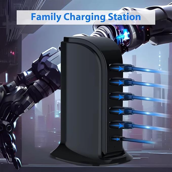 USB Charging Station for Multiple Devices, 40W Multiport Charger Tower - Image 5
