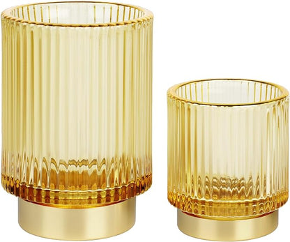 Makeup Brush holder Organizer, Crystal Glass Toothbrush Holders, Striped Make by Unknown