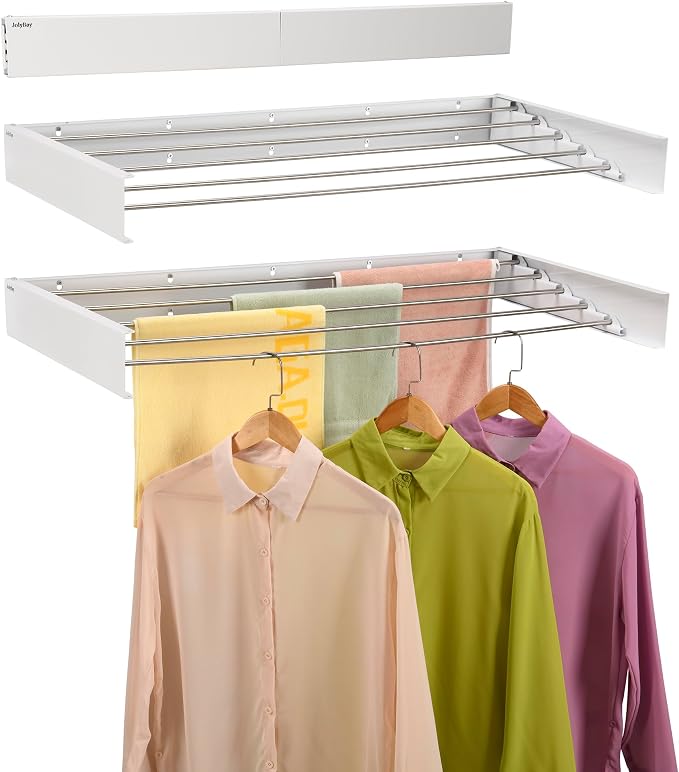 Wall Mounted Laundry Drying Rack, Retractable Clothes Drying Rack by JolyBay