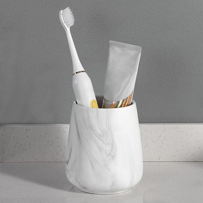 Marble White Toothbrush Holder for Bathroom - Image 2